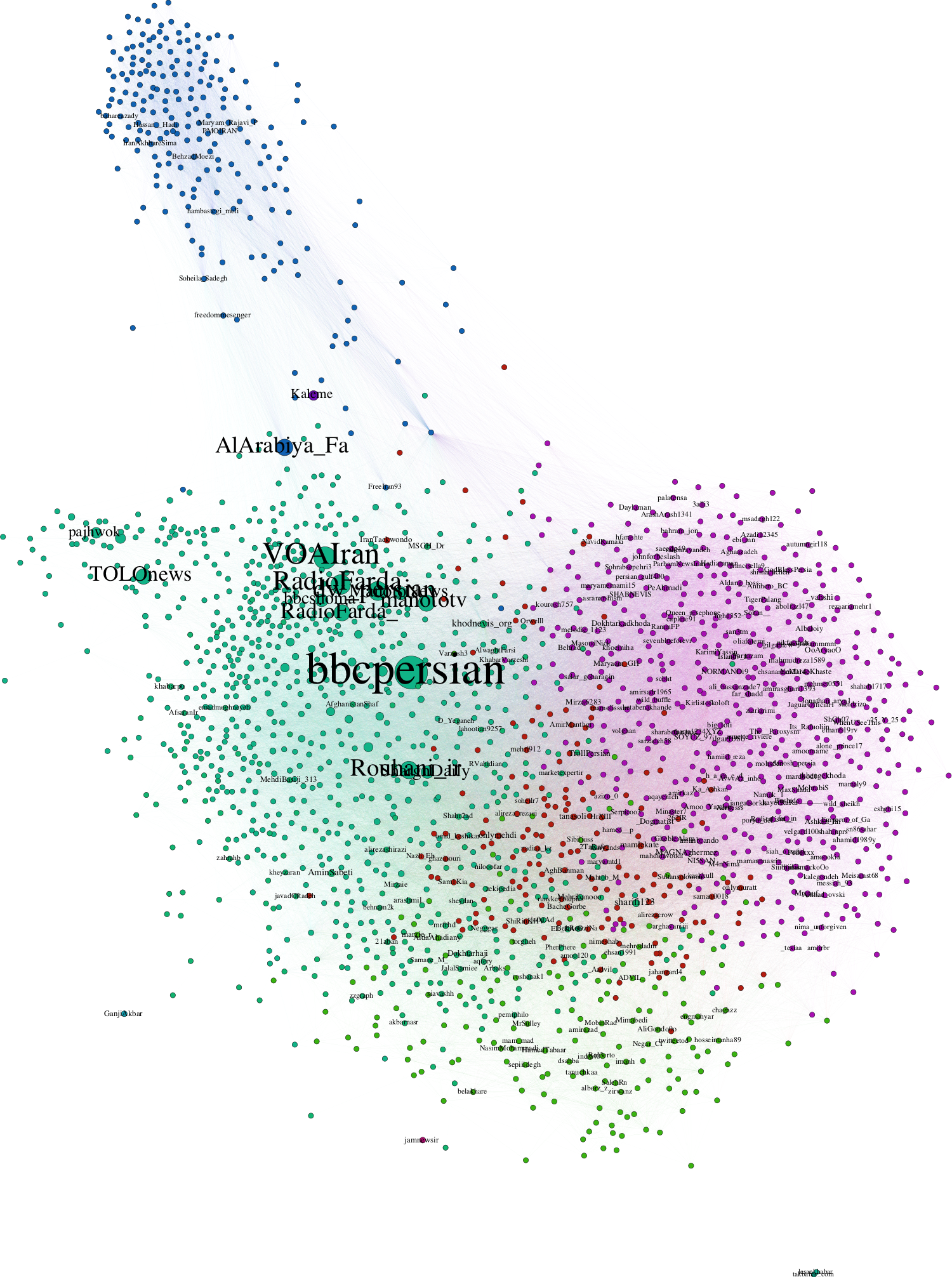 Network of Twitter user accounts