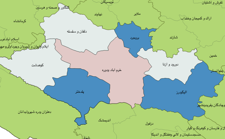 The state of electoral districts in the province of Lorestan