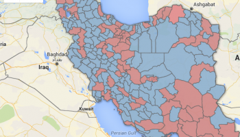 نقشه حوزه‌های انتخابیه‌ای که به طرز غیرقابل قبولی کرسی در مجلس کم دارند - ۱۳۹۵